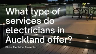 What type of services do electricians in Auckland offer
