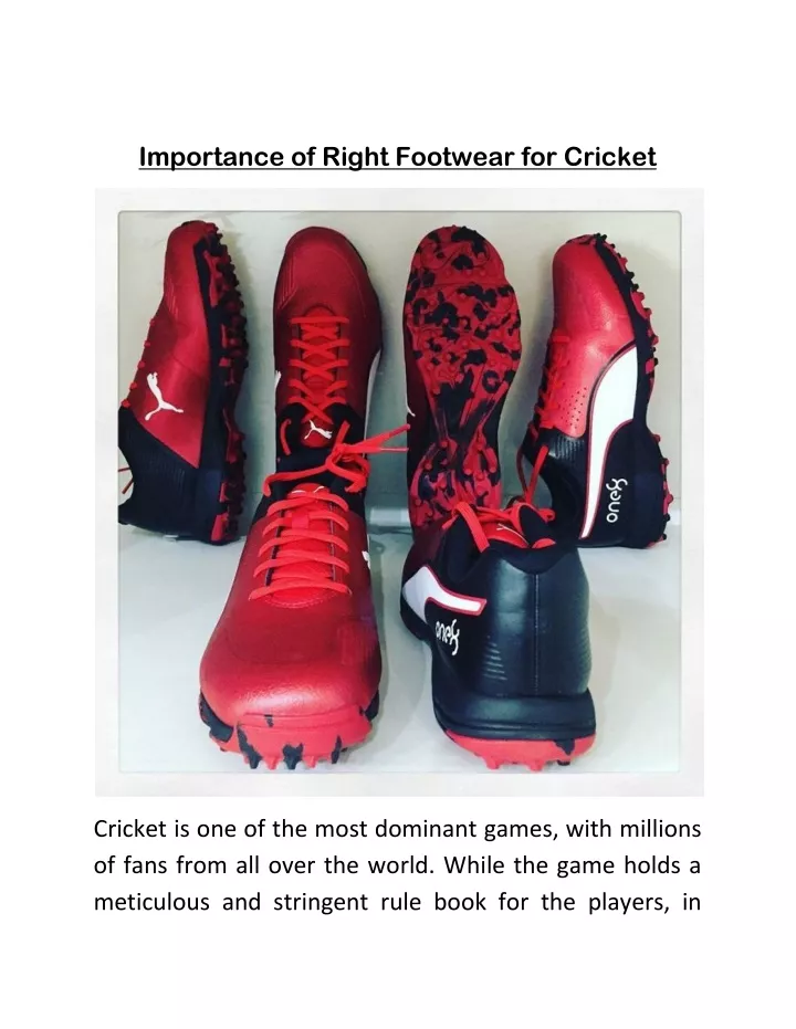 importance of right footwear for cricket