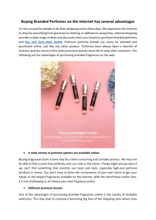 buying branded perfumes on the internet