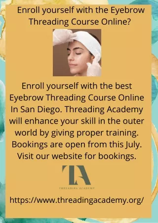 Enroll yourself with the Eyebrow Threading Course Online