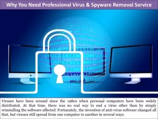 Why You Need Professional Virus And Spyware Removal Service