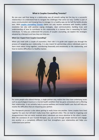 What is Couples Counselling Toronto