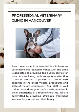 Professional Veterinary Services in Vancouver