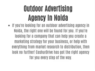 Outdoor Advertising Agency In Noida