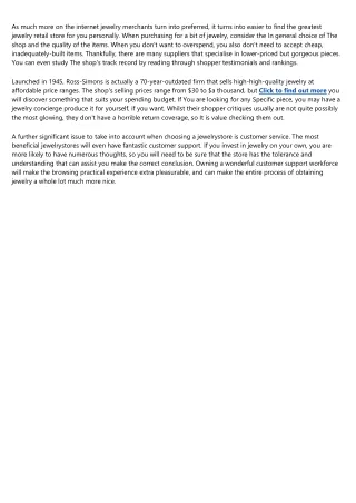 as much more on the internet jewelry merchants