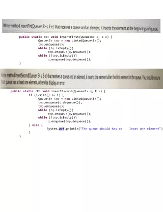 public static e void insertfirst queue