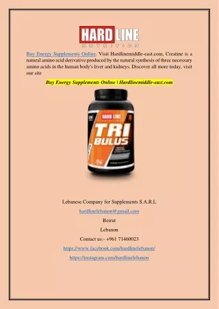 Buy Energy Supplements Online  Hardlinemiddle-east.com