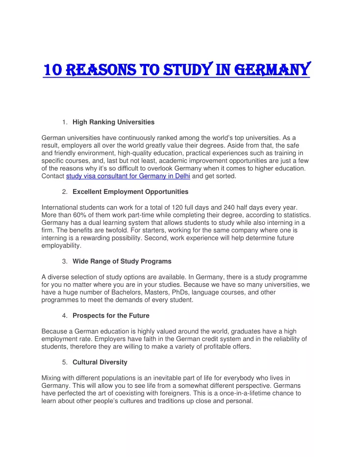 10 reasons to study in germany 10 reasons