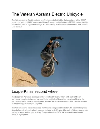 the veteran abrams electric unicycle