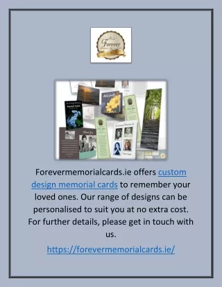 Custom Design Memorial Cards | Forevermemorialcards.ie