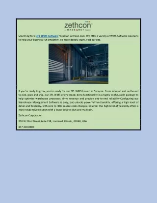 3pl Wms Software | Zethcon.com
