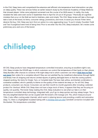 Chilisleep™ Announces Sleep Tech Collaboration With ...