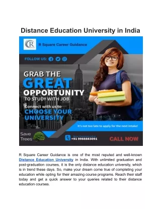 Distance Education University in India