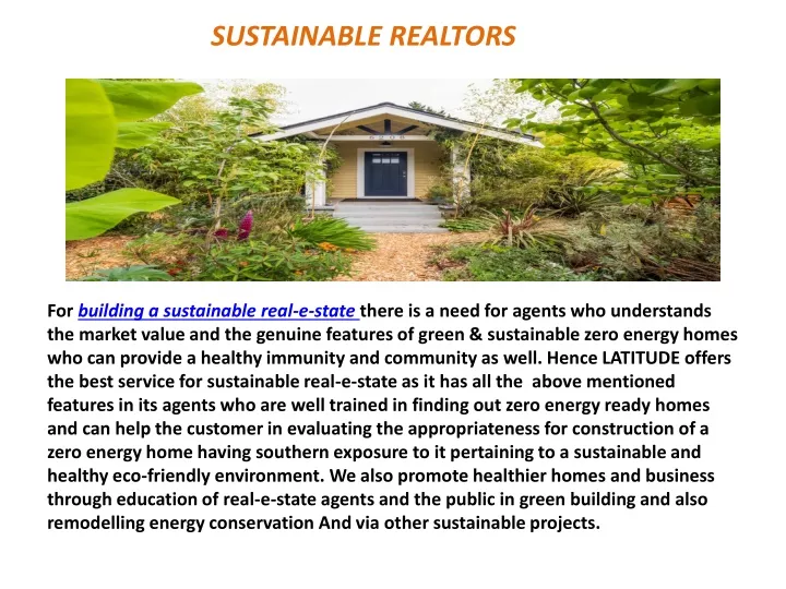 sustainable realtors