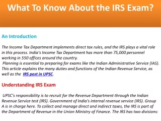 what to know about the irs exam