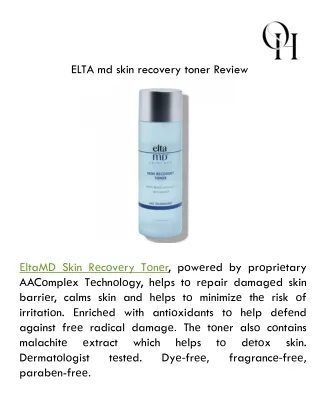 ELTA md skin recovery toner Review