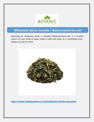 wholesale spices canada botanicuniverse com