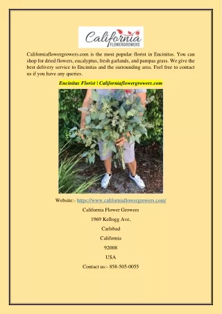Encinitas Florist  Californiaflowergrowers.com
