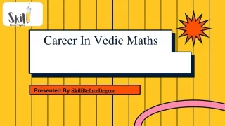 career in vedic maths