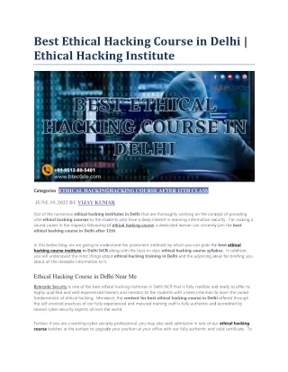best ethical hacking course in delhi ethical