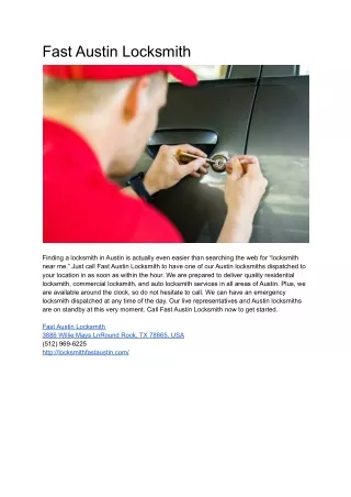 fast austin locksmith