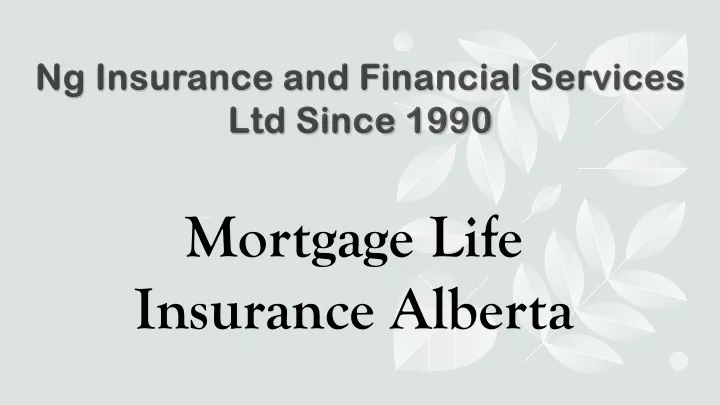 mortgage life insurance alberta