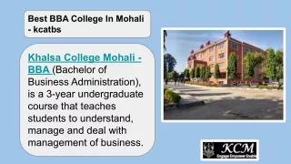 Best BBA College In Mohali - kcatbs