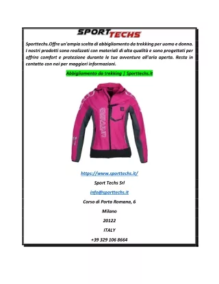 Abbigliamento da trekking  Sporttechs.it