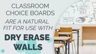 CLASSROOM CHOICE BOARDS ARE A NATURAL FIT FOR USE WITH DRY ERASE WALLS