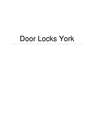 Significance of Door Locks york