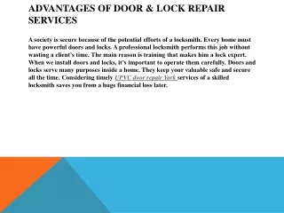 Importance of  upvc door repair york