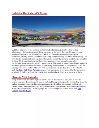 ladakh the valleys of dream
