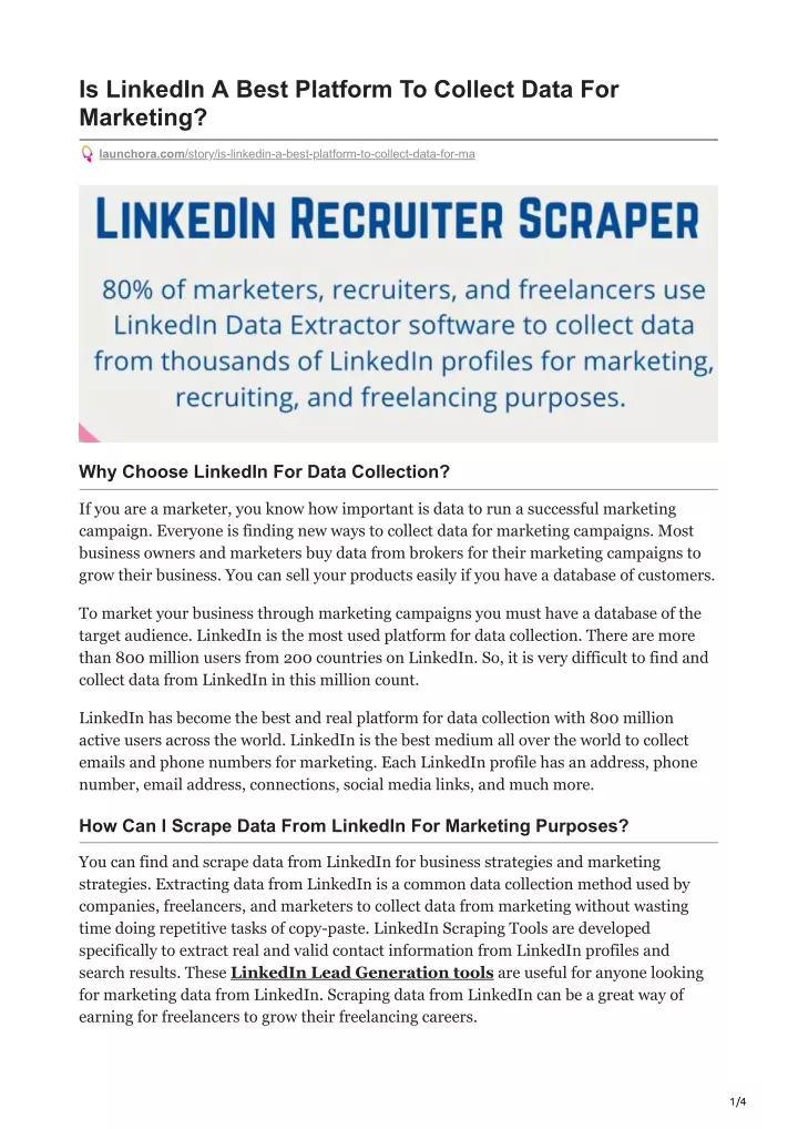 is linkedin a best platform to collect data