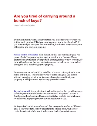 Are you tired of carrying around a bunch of keys