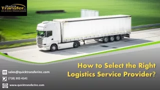 how to select the right logistics service provider