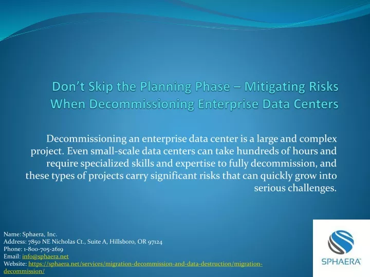 don t skip the planning phase mitigating risks when decommissioning enterprise data centers