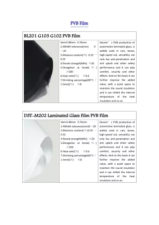 PVB PVB double glass module package PVB Films