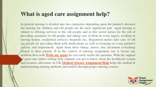 What is aged care assignment help