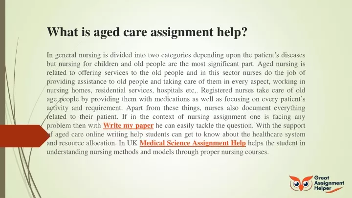 what is aged care assignment help