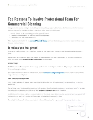 Top Reasons To Involve Professional Team For Commercial Cleaning