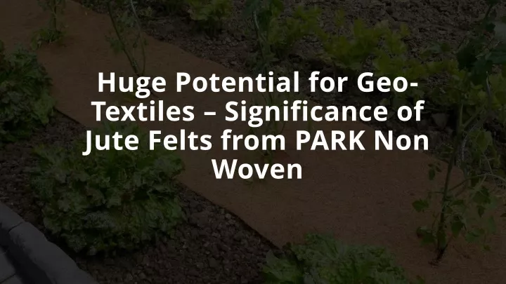 huge potential for geo textiles significance of jute felts from park non woven