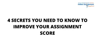 4 secrets you need to know to improve your