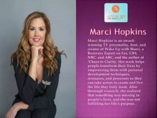 The Best Award Winning TV Personality Marci hopkins