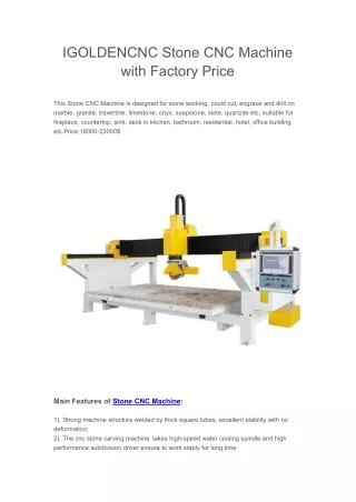 igoldencnc stone cnc machine with factory price