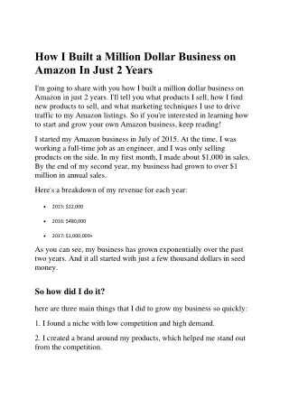 how i built a million dollar business on amazon