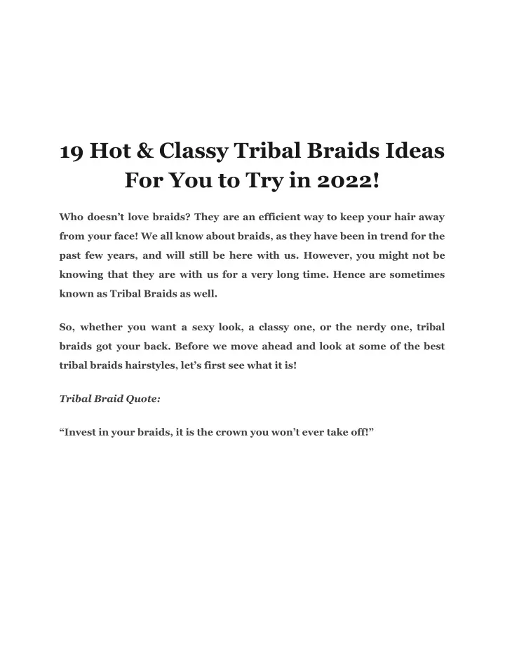 19 hot classy tribal braids ideas