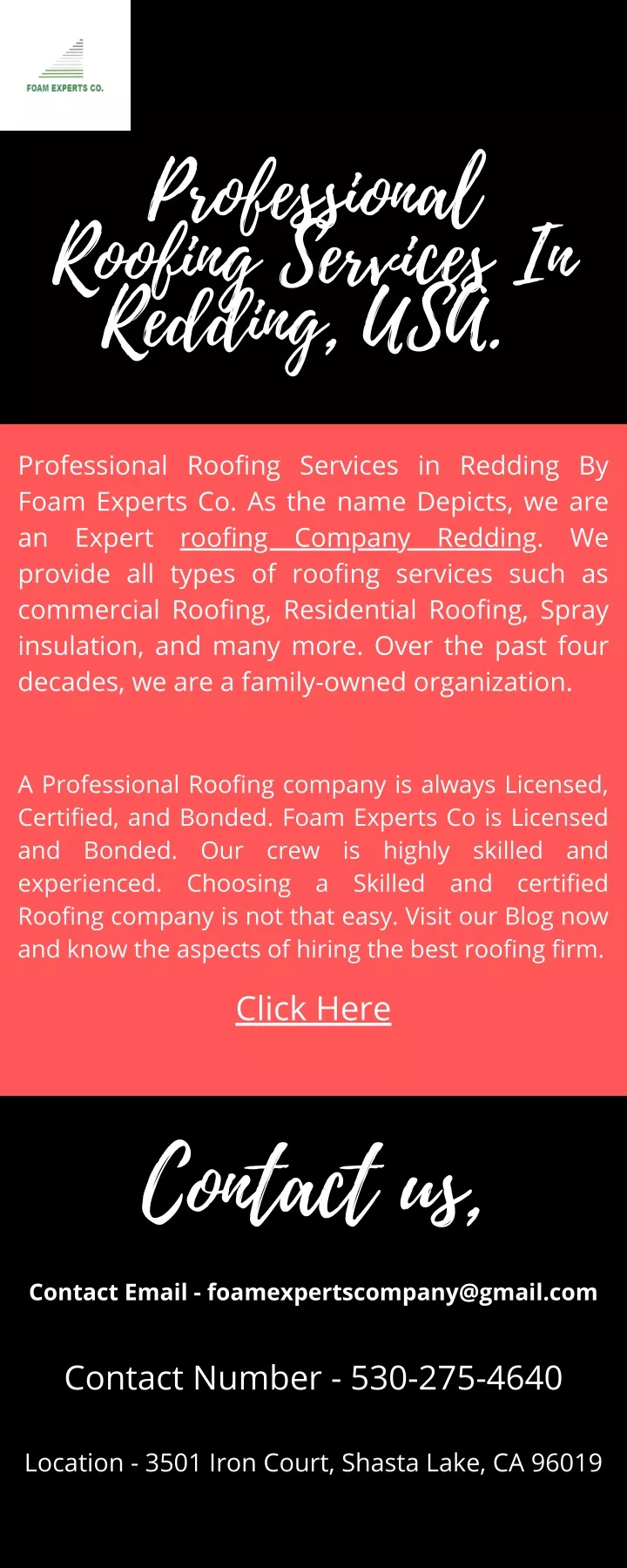 professional roofing services in redding