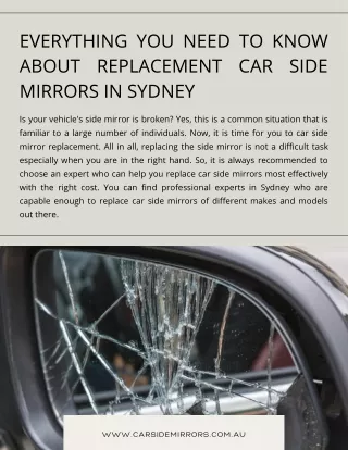 Everything You Need to Know about Replacement Car Side Mirrors in Sydney