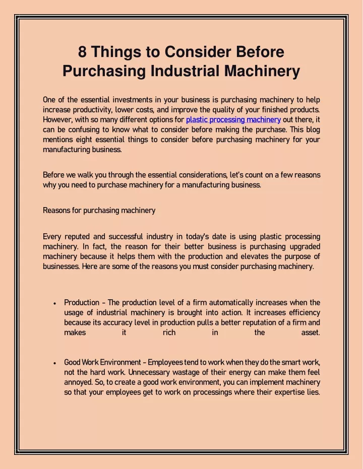 8 things to consider before purchasing industrial