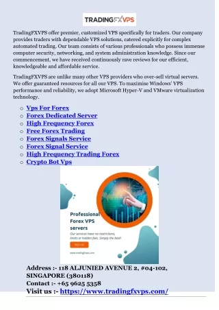 tradingfxvps offer premier customized